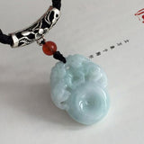 Zheru Jadeite Double Mythical Beast Pendant Necklace
