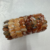 Red Agate Stone Beads Bracelet 11*14mm Natural Gemstone Jewelry Bangle