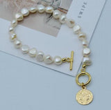 Baroque Freshwater Pearl Bracelet Plated, OT Buckle