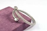 Stainless Steel Twisted Cuff Bangle Bracelet