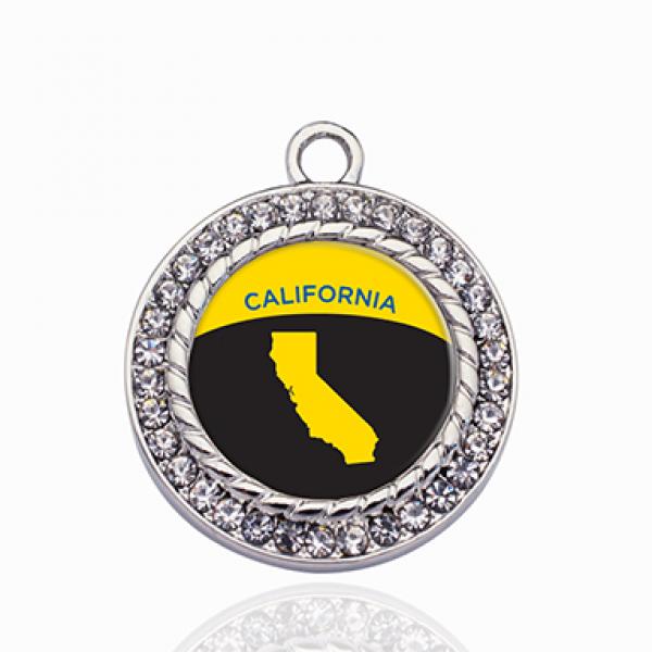 Delaware Flag Circle Charm for Bracelets & Necklaces
