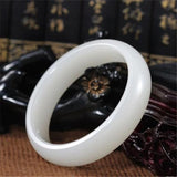 Natural Xinjiang Hetian Jade Bracelet 54-64mm Princess Jewelry Gift