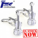 Elegant Violin Cufflink Set - 2 Pairs