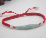 Natural Jadeite Bamboo Beads Red Rope Luck Bracelet