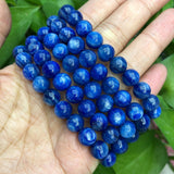 Natural Kyanite Bracelet Round Beads Crystal Healing Stone Jewelry