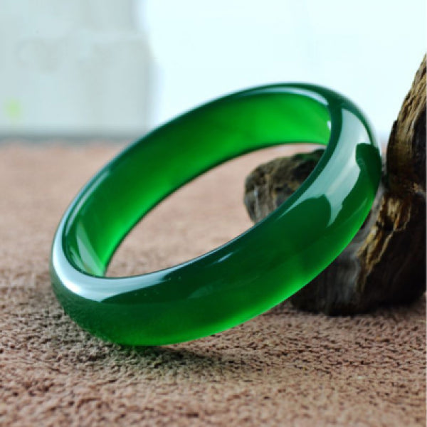 Green Agate Chalcedony Bracelet 54-64mm - Princess Jewelry Gift for Her