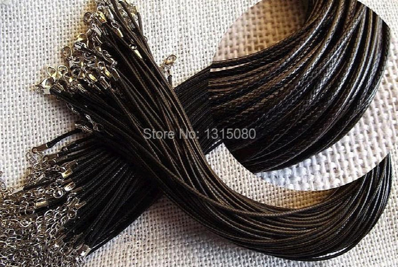 100pcs 18'' 1.5mm Wax Cord Necklace Cord for DIY Craft Jewelry