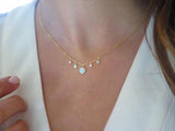 925 Silver Vermeil CZ Opal Choker Necklace