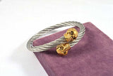 Skulls Clasp Twisted Cable Bangles Cuff Bracelets