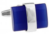 Men's Brass Stone Cufflinks Natural Square Stone Cuff Links