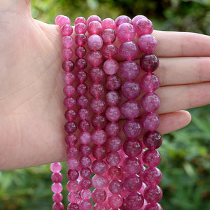 6 8 10mm Pink Tourmaline Stone Beads for Jewelry Making