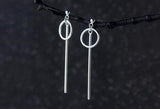 925 Silver Geometric Dangle Earrings with Ball GTLE1482