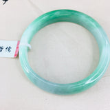 Zheru Jewelry Natural Light Green Bicolor Jade Bracelet 54-62mm