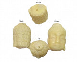 Buddha Head Natural Coral Pendant - 20-30mm Carved Stone