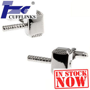 5.6cm Silver-Tone Metal Cufflink Set
