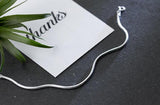 2MM 100% Real 925 Sterling Silver Fine Jewelry SnakeBone Chain Bracelet