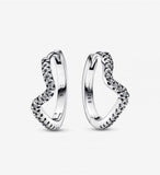 Heart Shaped Red Diamond Earrings - 925 Sterling Silver