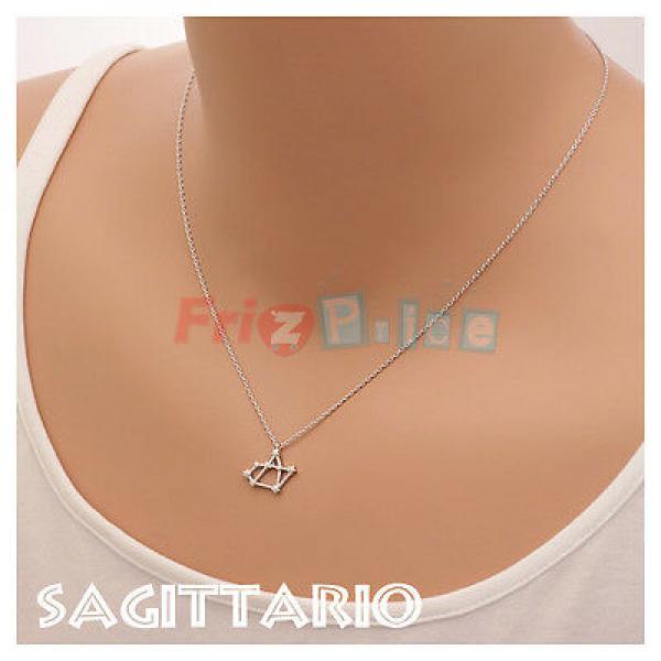 Sagittarius Zodiac Constellation Sign Necklace Silver Bronze St 99