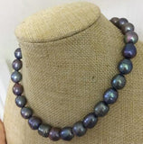 Gorgeous 10-11mm South Sea Baroque Green Pearl Necklace 18in 14k