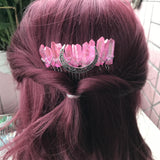 Quartz Point Wire Wrap Hair Combs, Crystal Tiara Jewelry
