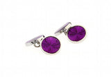 Men's Purple Round Cufflinks for Shirt J1103