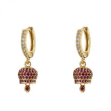 Small Bell Earrings, Jingle Bell Jewelry, Rhinestone