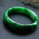 Zheru Jewelry Natural Burmese Jade Two-tone Bracelet