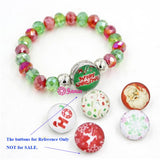 10pcs/lot DIY Red Green Crystal Beaded Christmas Bracelets