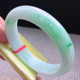 Zheru Jewelry Natural Burmese Emerald 54-64mm Light Green Two-Color Bracelet