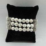 Natural 9-10mm Freshwater Pearl Triple Strand Bracelet