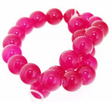 Fuchsia Red Jade 8mm Round Gemstone Loose Beads 15'' Strand