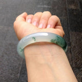 Zheru Jewelry Myanmar Jadeite Two-Tone Bracelet 54-64mm
