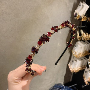 Crystal Rhinestone Hair Accessory Metal Headband Banquet Hair Hoop