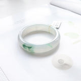 Zheru Jewelry Natural Burmese Jadeite Flower Bracelet Princess Gift