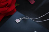925 Silver Zircon Lock Pendant Necklace Statement Jewelry for Women