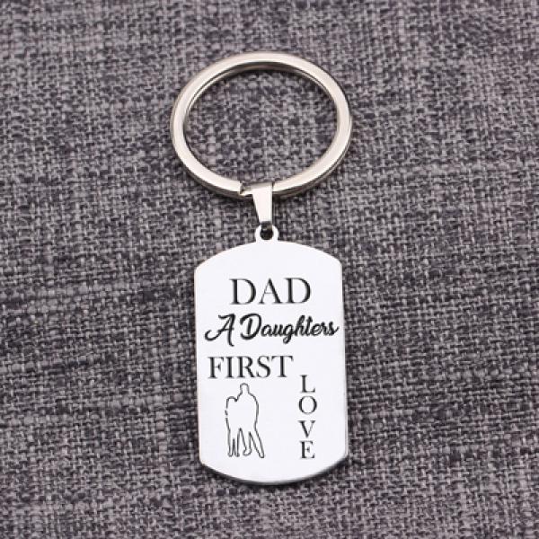 Dad & Daughter Stainless Keychain - Father Gift Keepsake