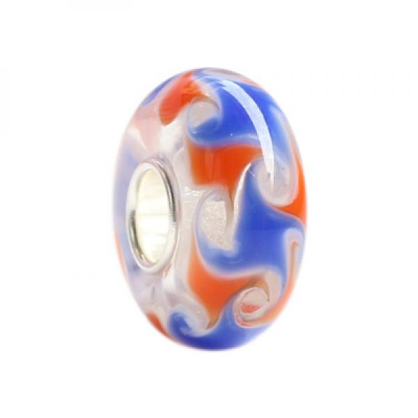 925 Silver Large Hole Colorful 3D Flowers Glass Beads for European Bracelet
