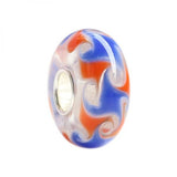 925 Silver Large Hole Colorful 3D Flowers Glass Beads for European Bracelet