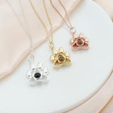Stainless Steel Dog Paw Photo Projection Necklace Christmas Mom Jewelry
