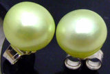 Qingmos Light Green Pearl Earrings 7-8mm Sterling Silver Stud Fine Jewelry
