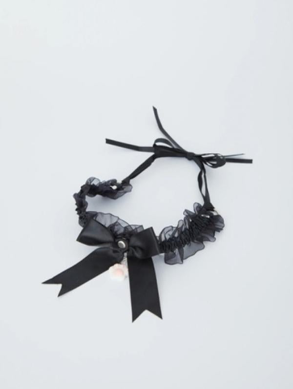 Sweet Lolita Bow Wooden Choker Necklace