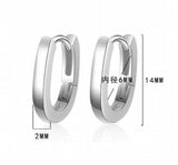 925 Sterling Silver Ellipse Charm Hoop Earring for Women Wedding Gift