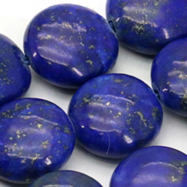 Natural 12mm Coin Lapis Lazuli Chalcedony Bead DIY Charms Beads