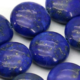 Natural 12mm Coin Lapis Lazuli Chalcedony Bead DIY Charms Beads