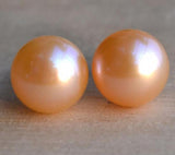 AA Pearl Earrings Wedding Jewelry Pink Freshwater Pearl Stud Earring
