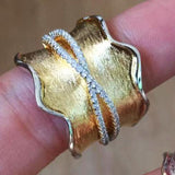 Zirconia Stone Link Chain Rings for Women