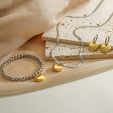 HECHENG Heart Earrings Necklace Bracelet Set