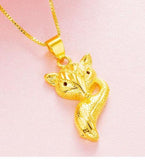 Copper Vietnam Fox Pendant Wedding Jewelry Gold-Plated Brass