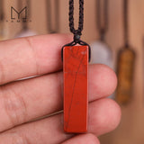 Yammy Natural Stone Slice Pendant Necklace for Women