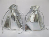 50Pcs Gold/Silver Drawstring Pouches Jewelry Gift Bags 9X7cm Wedding Bag
